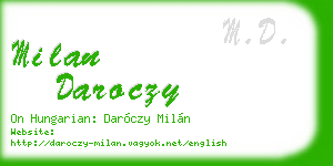 milan daroczy business card