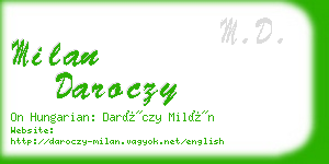 milan daroczy business card